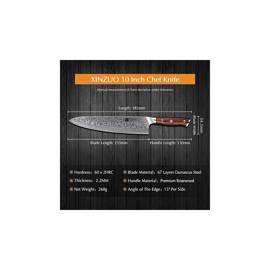 XINZUO-10-Inch-Damascus-Chef-Knife-Kitchen-Knife-Sharp-Gyuto-Knife-Stainless-Steel-Fashion-Professional-Chefs-Knife-with-Rosewood-Handle XINZUO 10 Inch Damascus Chef Knife Kitchen Knife Sharp Gyuto Knife Stainless Steel Fashion Professional Chef's Knife with Rosewood Handle