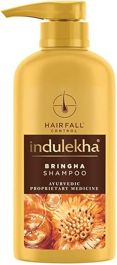 Indulekha Bringha, Shampoo, 580ml, for Hair Fall Control, with Bringharaj Extracts, Amla, Shikakai, Paraben-Free, for Men & Women