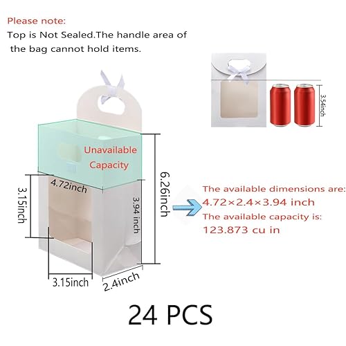 Miniatura 8 de NBEADS 12 bolsas de papel kraft con ventana, 2.8 x 7.8 x 7.7 pulgadas, bolsa de regalo de pie con asas, bolsa de regalo marrón con ventana