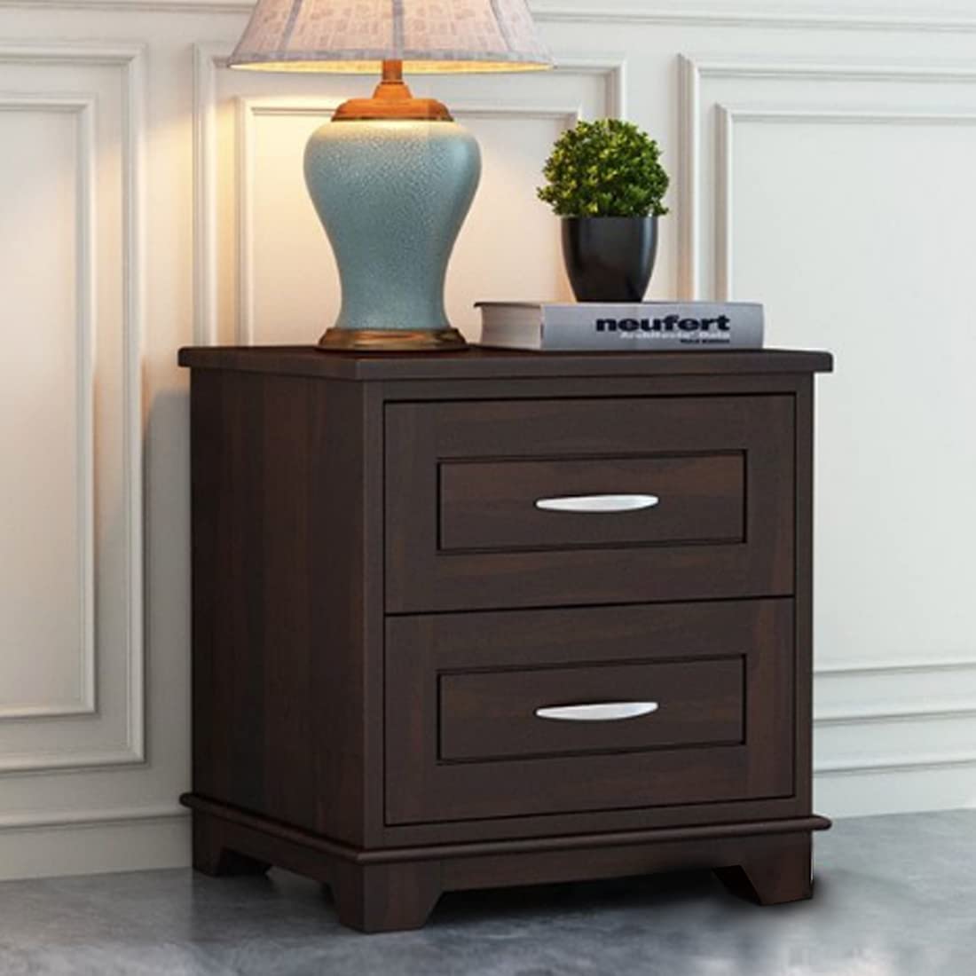 SHREE NATURAL Solid Sheesham Wood Bedside Table for Bedroom with 2 Drawer Storage | Wooden Bed Side Tables/Corner Table | Nightstand Side Table for Bedroom with 2 Drawers Storage for Home. (Walnut)-picture-24