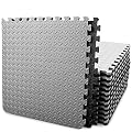 BEAUTYOVO Puzzle Exercise Mat with 24 Tiles Interlocking Foam Mats, 24'' x 24'', 0.4'' Thick EVA Foam Floor Tiles, Protective Flooring Mats Interlocking for Gym Equipment and Cushion for Workouts