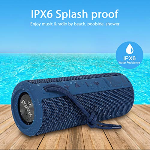 X21 Portable Bluetooth Wireless Speaker Waterproof with FM Radio, Micro SD Card MP3 Player for Outdoor (Blue) - Image 6