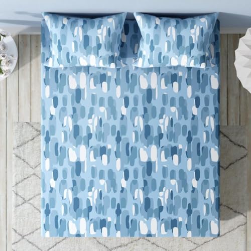 Image of Wakefit Cotton Fitted Bedsheet | 200 TC Elastic Fitted Sheet, Single Bed Bedsheet Checkered With 1 Pillow Cover | Splasho - 72X36 Inches