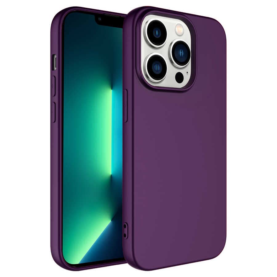 Spia Apple iPhone 14 Pro Max ile uyumlu Kılıf Mor Lansman Kapak