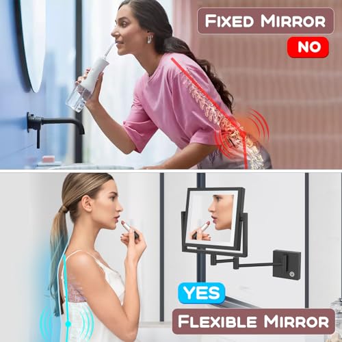 Espejo de Maquillaje de Pared Cuadrado con Luz LED miniatura 4