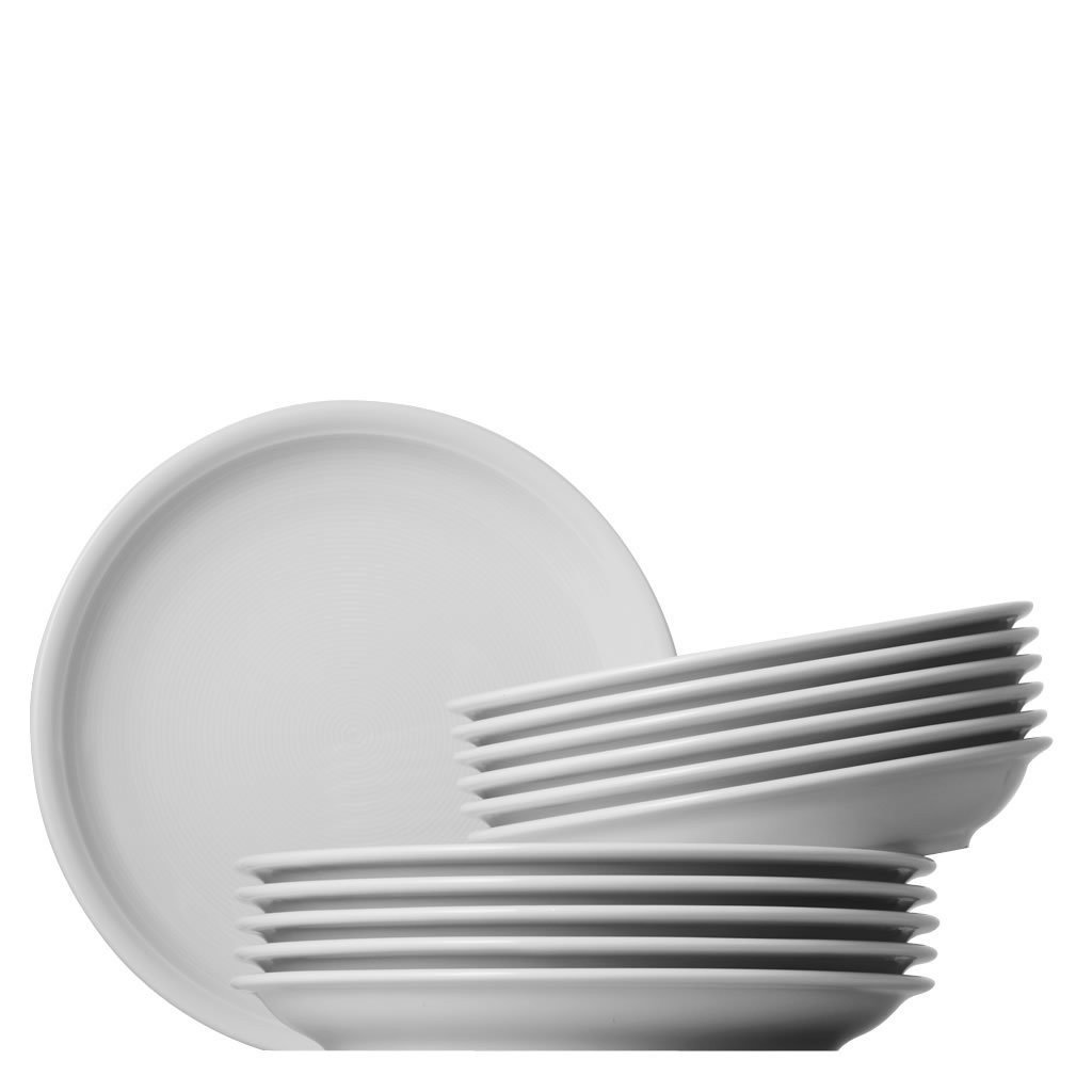 Thomas zestaw promocyjny 4 x modny biały zestaw stołowy 12-częściowy 11400-80001-18339 i gratis 1 produkt do pielęgnacji ciała Trinitae