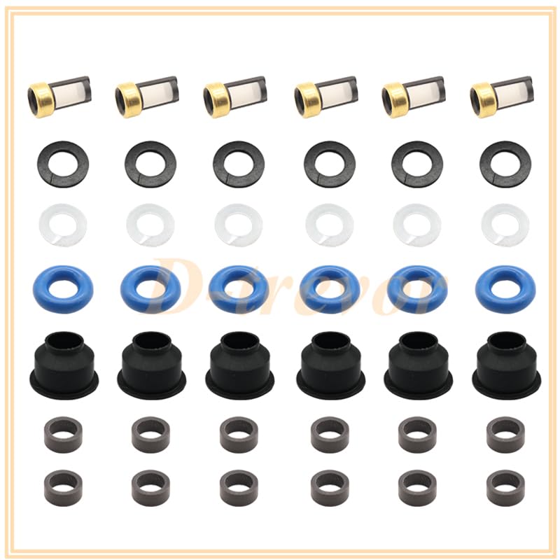 Fuel Injector Seal O-Ring Kit Seals Filters For 12634126 OEM GM 2012-2020 Terrain Traverse - (Color: 6 piece set)
