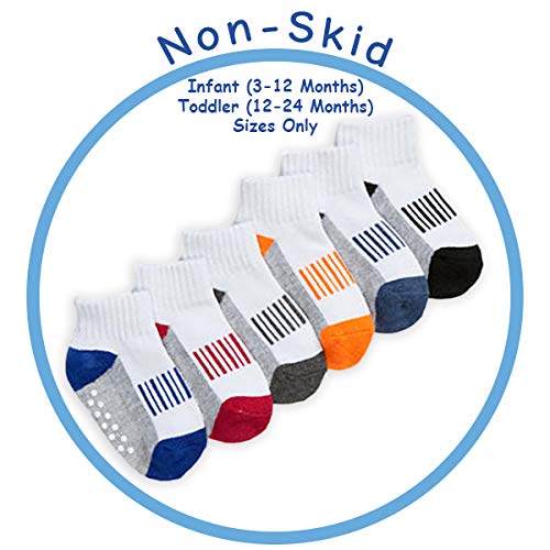 Jefferies Socks Boys' Sporty Half Cushion Quarter Socks 6 Pair Pack3