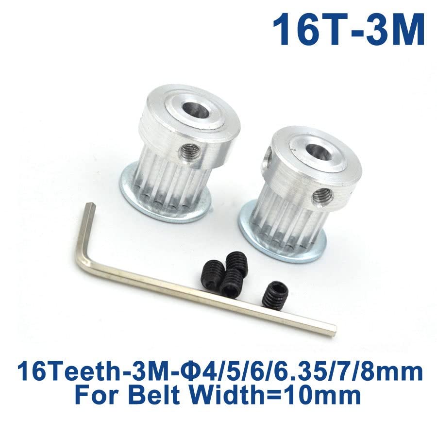 1/2/3/4/5/10 sztuk HTD 3M 16 zębów synchroniczne koło pasowe rozrządu otwór 4/5/6/6.35/7/8mm dla szerokości 10mm 3M pas HTD3M koło pasowe 16 zębów 16T(7mm(Big hub),4pcs)