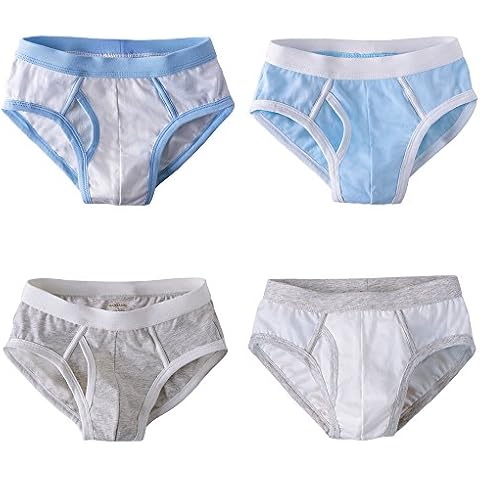 Kidsparadisy Boys Training Pants Underwear Underpants Briefs Set Shorts 4 Pack (M) White Cover
