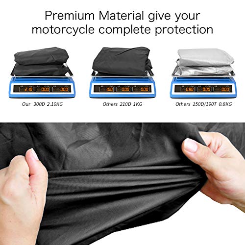 New Generation Motorcycle Cover ! Xyzctem All Weather Black Xxxl Large-Heavy Duty Waterproof Outdoor Protects Fits Up To 118 Inch For Harley Davidson, Honda, Suzuki,Yamaha And More #TOP2