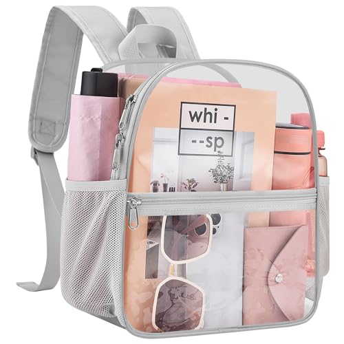 Image of Clear Backpack for Stadium Events, 12x12x6 Small Clear Plastic bag with Reinforced Straps for Game Security Festival Concert