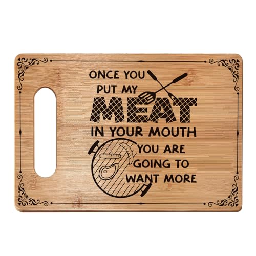 Absnfatu Funny Grilling Cutting Board Board Chopping Board, Gifts for BBQ Lovers, Grill Gifts for Men Women Decorative Bamboo Cutting Boards for Kitchen