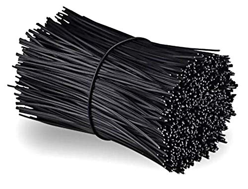 Chingde Twist Cable Ties 200 Stück Cable Tie Bindings Plastic Coated Iron Wire Cable Ties Reusable für Bündeln Befestigen Basteln (Schwarz)