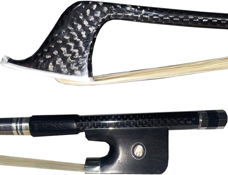 weave carbon fiber cello bow plaid carbon fiber 4/4 adult cello bow natural white horse hair