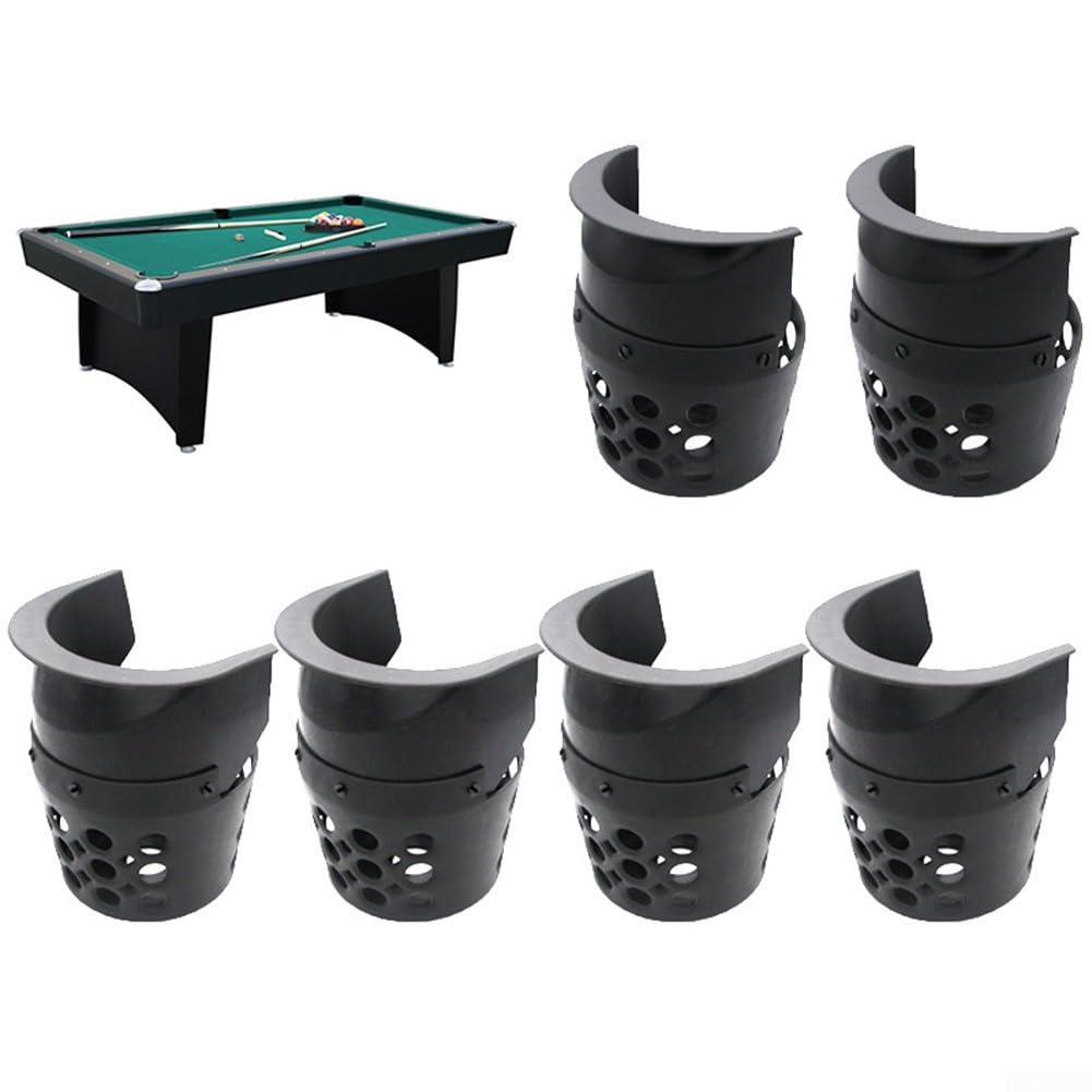 Billiard Pool Table Pockets Replacement Set, 6PCS Standard Size Corner and Side Pocket Nets, Plastic Mesh Bags for Most Indoor Game Tables, Black