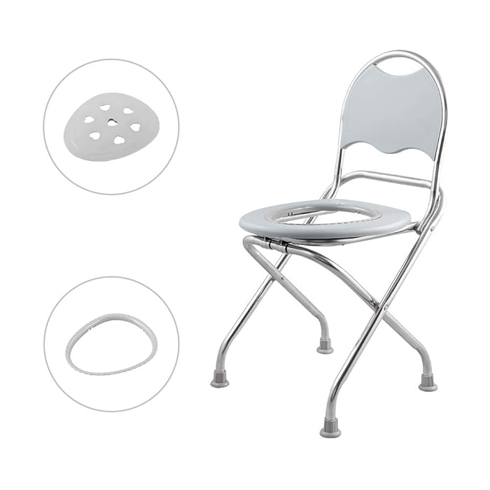 Buy KEGOMAS Portable Folding Toilet Commode Camping Toilet Chair
