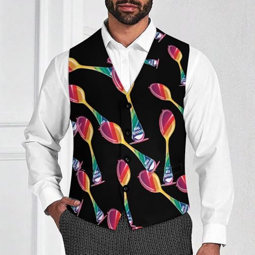 Funny Matching Couple Lesbian Gay LGBT Men's Suit Vests Business Formal Dress V-Neck Waistcoat Tops with 2 Pockets2