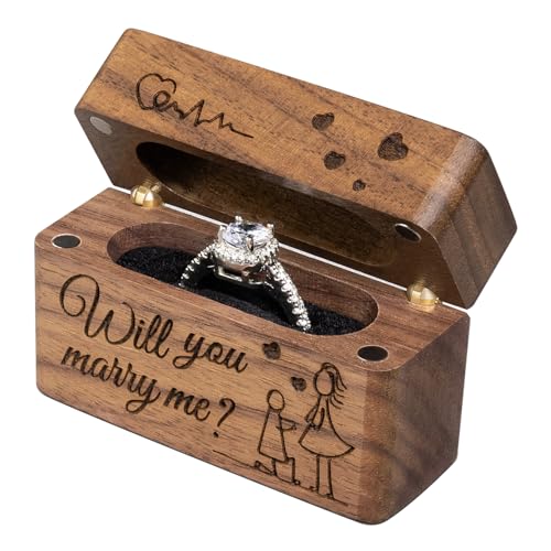 Wislist Wooden Engagement Ring Box for...