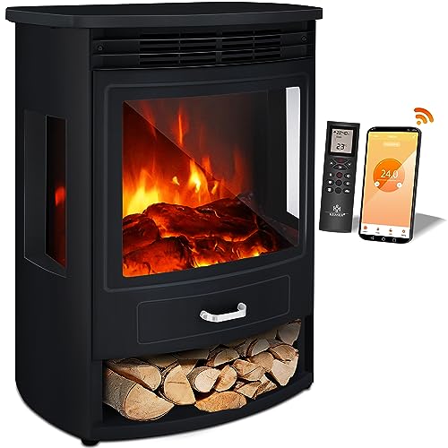 KESSER® Prio Elektrokamin mit Heizung Heizlüfter Fernbedienung Wi...