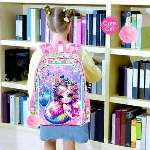 Image of WZLVO 3PCS Kids Backpack for Girls, Unicorn Dinosaur Animal Prechool Elementary Kindergarten School Bookbag with Lunch Box