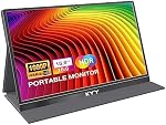 KYY Portable Monitor 15.6'' FHD 1080P USB C HDMI Gaming Monitor Ultra-Slim IPS Display w/Smart Cover & Speakers, Plug&Play, External Monitor for Laptop PC Phone Mac Xbox PS4
