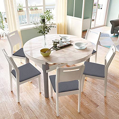 Image of SearchI Seat Covers for Dining Room Chairs Stretch Jacquard Chair Seat Covers Set of 6, Removable Washable Upholstered Chair Seat Protector Cushion Slipcovers for Kitchen, Office(Grey Rhombus)