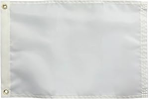 Solid White Flags 12x18 Inch