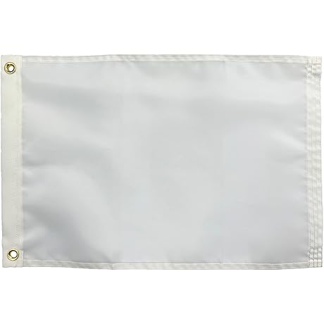 Solid White Flags 12x18 Inch