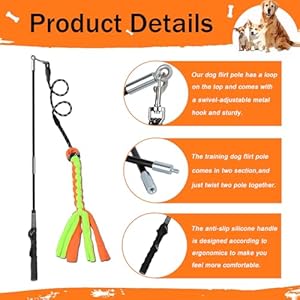 Flirt Pole for Dogs Interactive Dog Toys Teaser Wand Play Pole with Fleece Rope Lure Chewing Toy for Small Medium Large Dogs Puppy Outdoor Exercise  Training   Cucciolini Doodles Flirt pole for dogs interactive dog toys teaser wand play pole with fleece rope lure chewing toy for small medium large dogs puppy outdoor exercise  training    cucciolini doodles