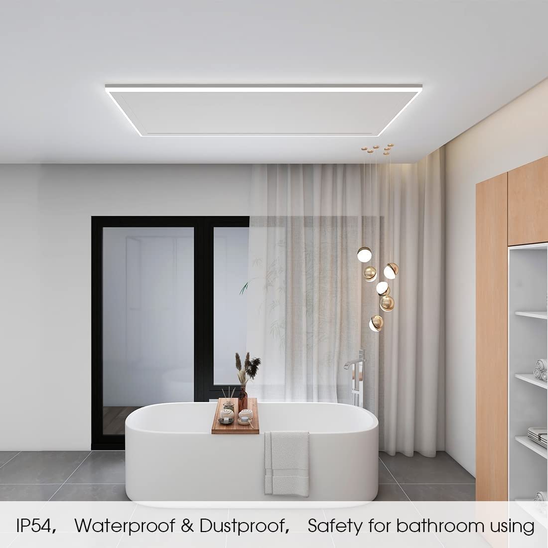 QH-HL - Pannello a Infrarossi con Illuminazione a LED, Riscaldamento Elettrico a Infrarossi, Efficienza Energetica, 840 Watt, WiFi