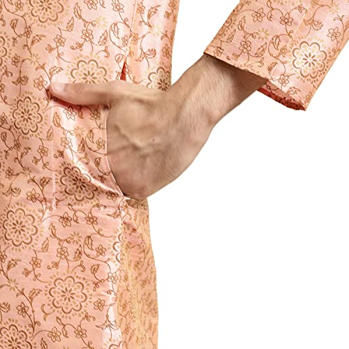 Image of SOJANYA Men's Silk Blend Printed Since 1958 Kurta Churidar Pyjama Set