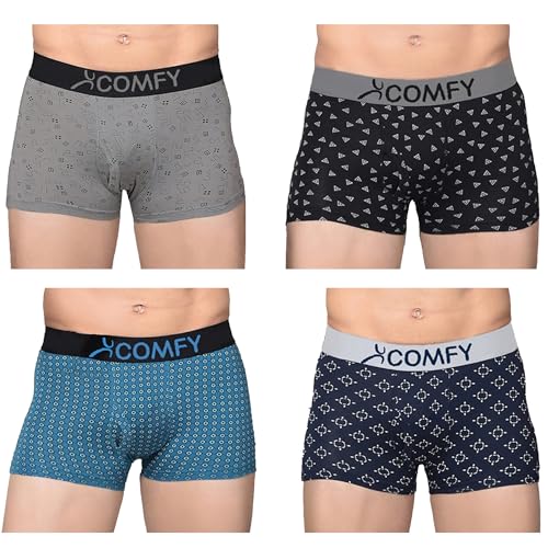 Image of Amul Comfy Men's Printed Spandex Trunk Assorted Combo Pack (Colour May Vary)