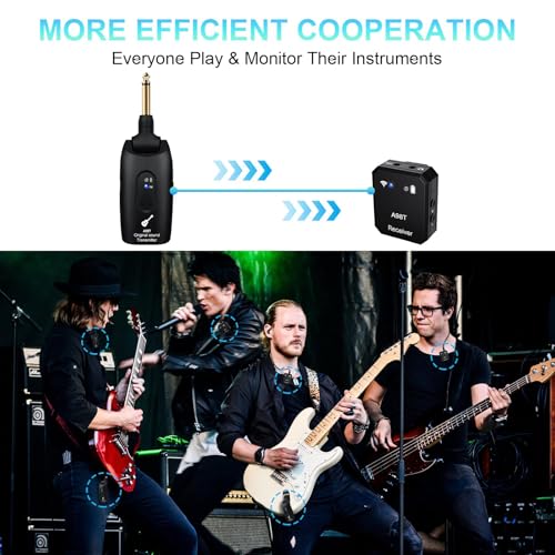 Image of A98T Wireless in Ear Monitor System 2.4GHz Wireless IEM System | with Transmitter and Clip on Receiver, Automatic Pairing, 100ft /30m Range, for Studio, Guitar, DJ, Live Performance