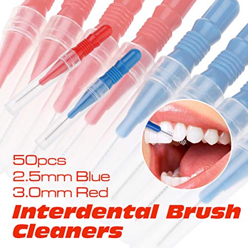 CLISPEED 50Pcs Escova Interdental Fio Dental Cabeça Da Escova De Higiene Oral Dental Flosser Dental