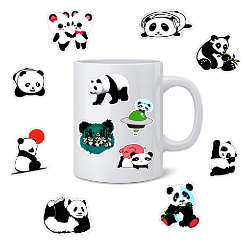 EBANKU 100 Stück Panda Aufkleber,Graffiti Vinyl Laptop Wasserflasche Aufkleber für Skateboard Gepäck Motorrad Fahrrad Snowboard Wasserdicht Aufkleber - Image 5