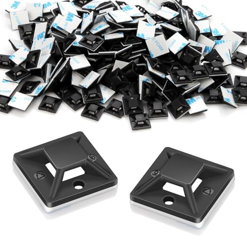 120 Pièces Attache Cable Adhesif Embase Adhesive 20MM×20MM Auto Adhesif Fil Cable Passe Serre Cable Adhesif Embase Collier de Serrage Fixation Electrique Plastique...