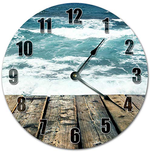 Reloj de pared 10.5 pulgadas Ocean Boardwalk diseño marino