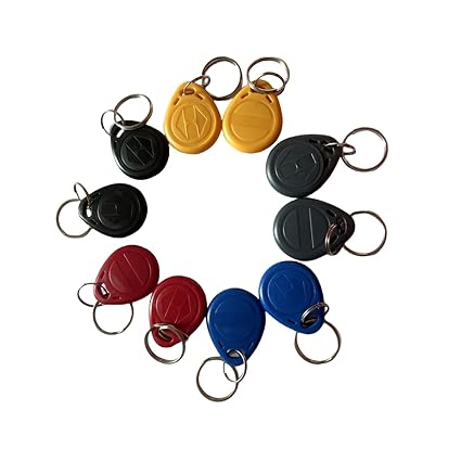 YARONGTECH -125Khz Rewritable T5577 RFID Keyfobs/Tag for Hotel Key-10Pcs (Mix Color)