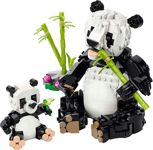 LEGO Creator 3-en-1 Animaux Sauvages : la Famille de Pandas - Jouet de Construction se Transformant en Figurines de Manchots ou d'Orques - Cadeau d'anniversaire Original Fille ou Garçon 8 Ans 31165