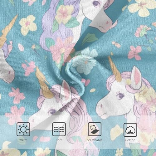 Wusikd Unicorns Girls' Underwear Cotton Flowers Girls Briefs Soft Toddler Underwear 2T3