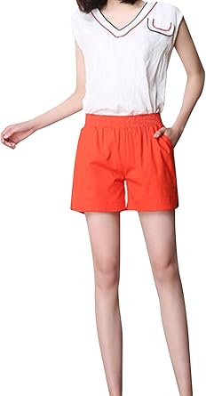 Amazon Omzin ショートパンツ レディース 短パン レディース 綿麻 短パン レディース ウエストゴム スポーツウェア 水着 短パンレディース ヨガウェア 部屋着 8色 S 3xl ショートパンツ 通販