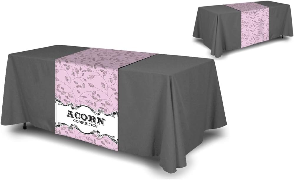 Custom Table Runner Full Color Print 24"x72" Add Your Logo or Text. Customize with Free Design. 9 oz. 2'x6'