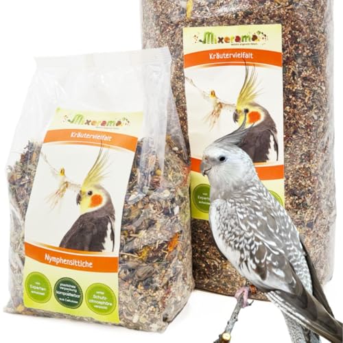 Mixerama Nymphensittiche Kräutervielfalt - natürliches Futter für den Nymphensittich mit extra Kräutern Sittichfutter Vogelfutter Größe 1 kg