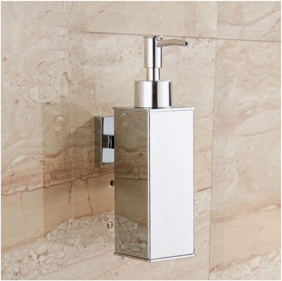 Shower Dispenser Soap Dispenser Square Wall Mounted Soap Dispenser Stainless Steel Lotion Bottle Bathroom Kitchen Press Liquid Dispenser Shampoo Bottles Liquid Soap Dispenser,B-Silver