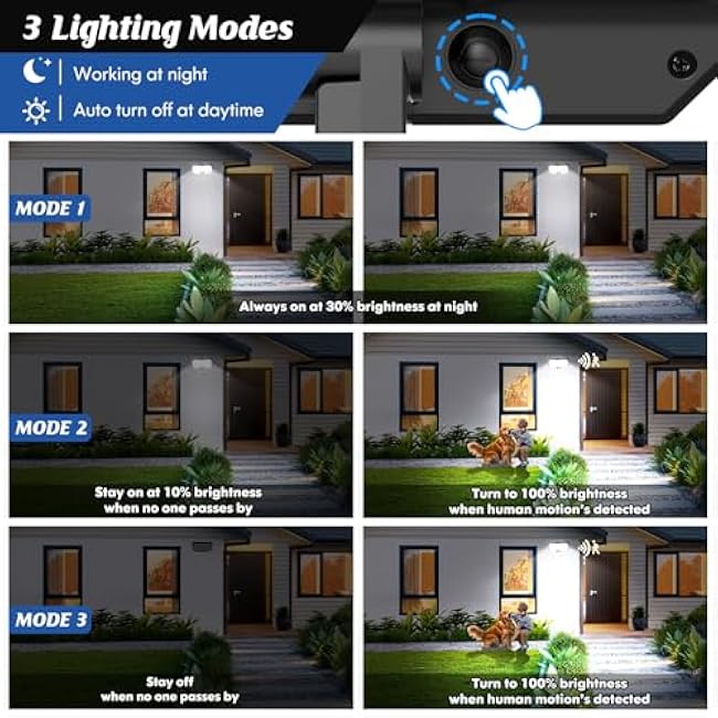 Solar Outdoor Lights Wall Lights Security Flood Light LED 2 Packs