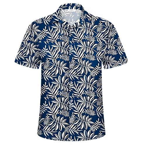 Image of Hawaiian Shirt for Men Tropical Shirts Summer Beach Button Down Short Sleeve Luau Aloha Floral Cruise Vacation Outfit 2026