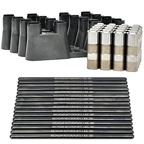 Michigan Motorsports Delphi LS7 Lifters with Guide Trays & 7.400 Chromoly Pushrods | Fits GM LS Engines 4.8L 5.3L 5.7L 6.0L 6.2L LS1 LS2 LS3 LS6 LQ4 LQ9 LY5 LY6 LM7 | Top End LS Valve Train Upgrade