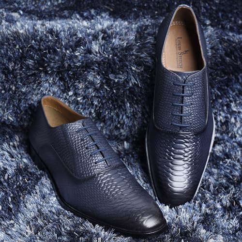 Image of LOUIS STITCH Formal Shoes for Men | Handcrafted Derby in Authentic Italian Leather | Unique Design, Lace-Up for Business (LSEUSNBU-1)