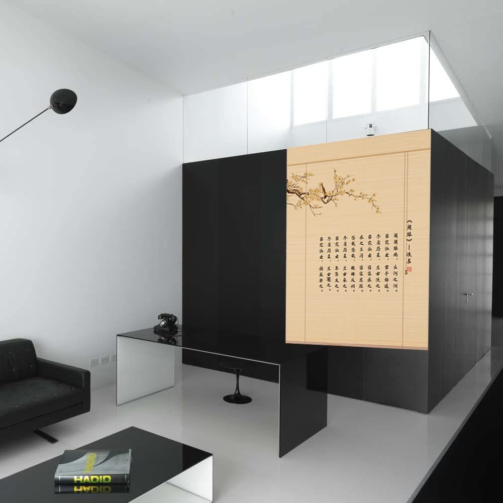 Roleta Bambusowa Wzór, Roleta Rzymska dla Drzwi, Zewnątrz, Sufitowy, ścienny, Chiński Styl Zasłona Drewniana (Size : WxH60x160cm(24x63inch))